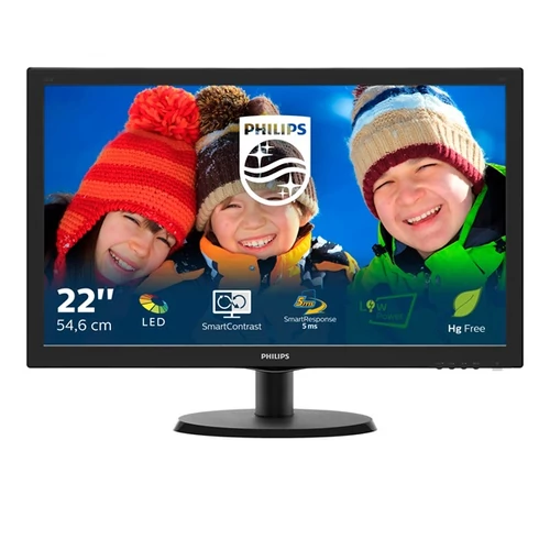 PHILIPS TFT-LCD monitor 21.5" 223V5LSB, 1920x1080, 16:9, 250cd/m2, 5ms, 60Hz, VGA/DVI-D