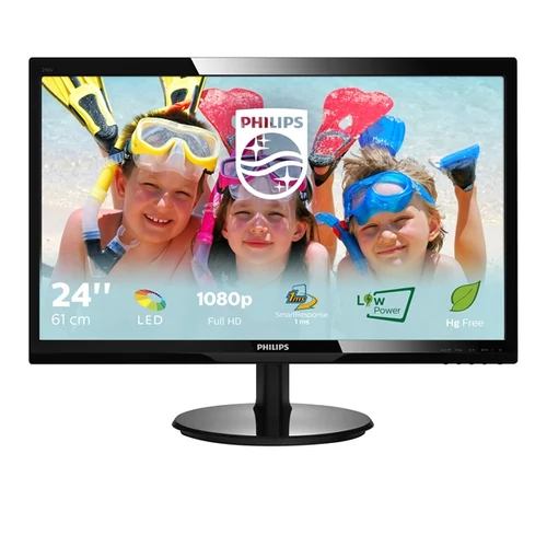 PHILIPS TFT-LCD monitor 24" 246V5LDSB, 1920x1080, 16:9, 250cd/m2, 1ms, 60Hz, VGA/DVI-D/HDMI