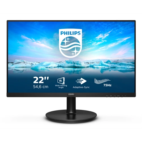 PHILIPS VA monitor 21.5" 221V8LD, 1920x1080, 16:9, 25cd/m2, 4ms, VGA/DVI/HDMI