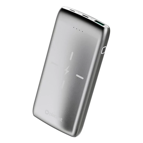 PLATINET vezeték nélküli töltő/power bank, 10 000mAh, polimer, QI, 3.0 gyorstöltés, USB-C