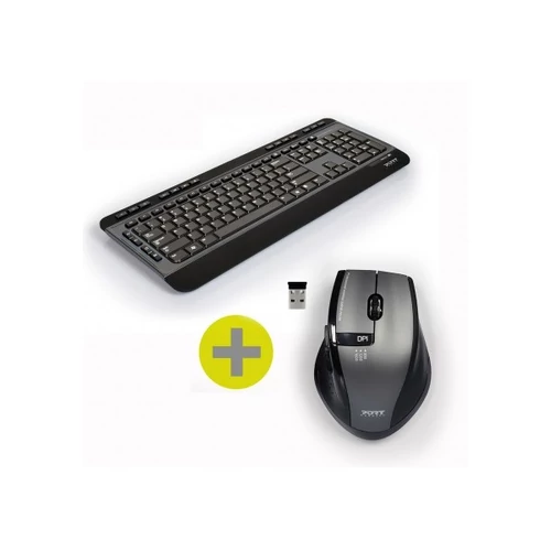 PORT Connect Vezeték nélküli Billentyűzet&Egér 900901-UK, SILENT PACK 2 IN 1 KEYBOARD + MOUSE