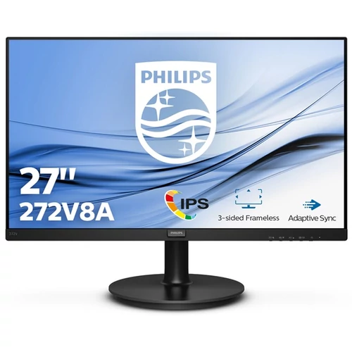 PHILIPS IPS monitor 27" 272V8A, 1920x1080, 16:9, 250cd/m2, 4ms, VGA/HDMI/DisplayPort, hangszóró