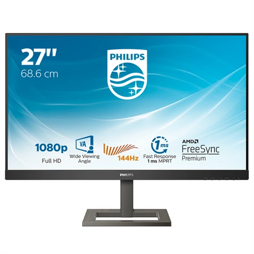 PHILIPS Gaming 144Hz VA monitor 27" 272E1GAEZ, 1920x1080, 16:9, 350cd/m2, 1ms, DisplayPort/HDMI, hangszóró