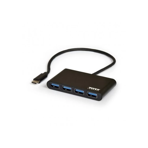 Port Designs-Port Connect HUB Type-C to 4xUSB 3.0 - szürke