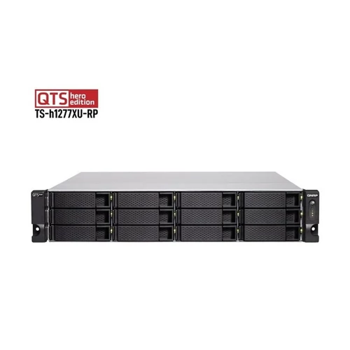 QNAP NAS 12 fiókos TS-H1277XU-RP-3700X-128G AMD Ryzen7 8x3,4Ghz, 128GB RAM, 2x100/1000, 2x10GbE SFP+, 6xUSB3.2(1xUSB-C+1