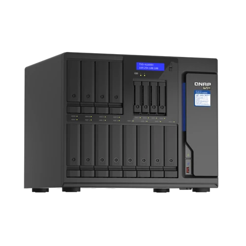 QNAP NAS 16 fiókos TVS-h1688X-W1250-32G XEON 6x3,3GHz, 2x26GB RAM, 4x2.5G/1G/100M,  2 x 10GBASE-T (10G/1G)