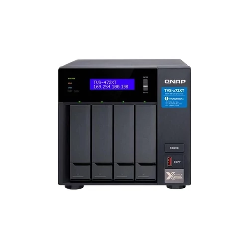 QNAP NAS 4 fiókos TVS-472XT-PT-4G 2x3,1 GHz, 4GB RAM, 2x100/1000, 1 x 10GBASE-T, 5xUSB3.2(2xUSB-A,2xUSB-C)