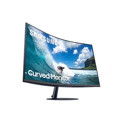 SAMSUNG Ívelt VA monitor 24" T55, 1920x1080, 16:9, 250cd/m2, 4ms, 75Hz, HDMI/DisplayPort/VGA