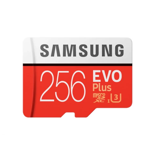 SAMSUNG Memóriakártya, EVO Plus microSD kártya (2020) 256GB, CLASS 10, UHS-1 Grade3, + Adapter, R100/W90