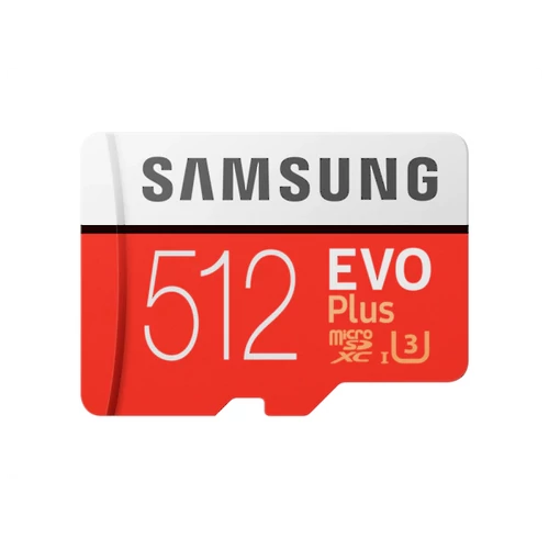 SAMSUNG Memóriakártya, EVO Plus microSD kártya (2020) 512GB, CLASS 10, UHS-1 Grade3, + Adapter, R100/W90