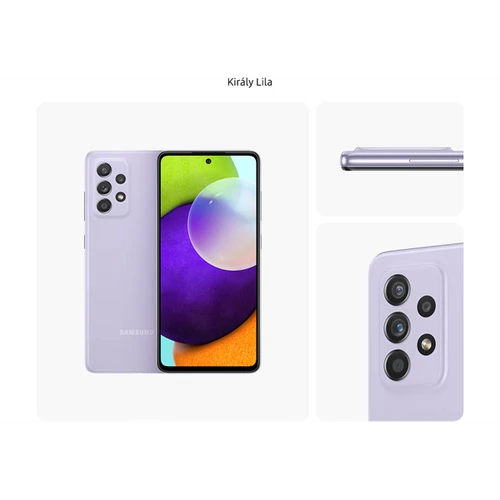 SAMSUNG Okostelefon Galaxy A52 (SM-A525F/DS Light Violet/A52 4G DualSIM/128 GB)
