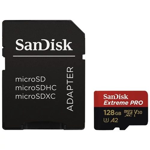SANDISK 183521, MICROSDXC EXTREME PRO KÁRTYA 128GB, 170MB/s C10, V30, UHS-I, U3, A2