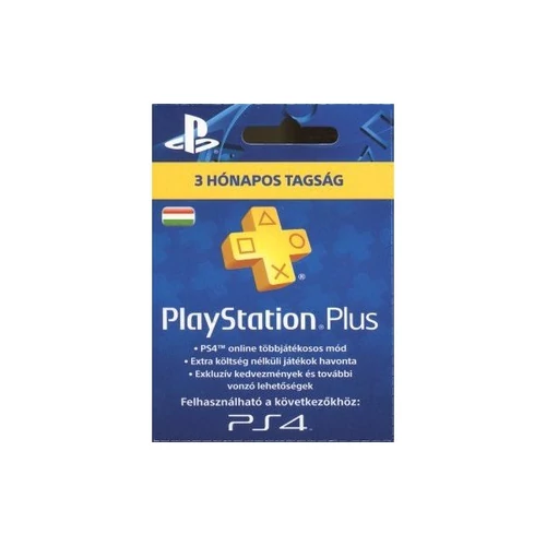 SONY PSN PlayStation Plus 90 napos feltöltőkártya (PS4)