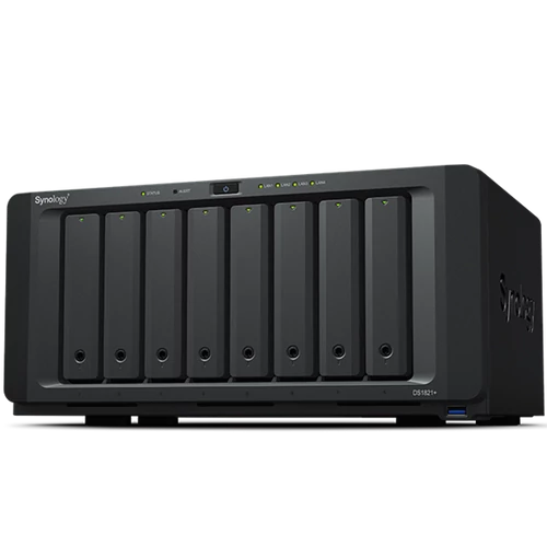 SYNOLOGY NAS 8 fiókos DS1821+ AMD Ryzen V1500B 4x2,2GHz, 16GB DDR4, 4x1GbE, 2xeSATA
