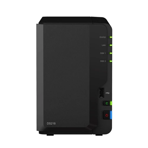 SYNOLOGY NAS 2 fiókos DS218 Realtek RTD1296 4x1,4GHz, 2GB DDR4, 1x1GBE, 1xUSB2.0, 2xUSB3.2