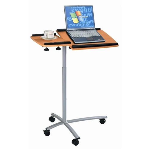 TECHLY Görgethető laptop/projektor állvány fékezhető kerekekkel, jobb és balkezes használatra is alkalmas egér tartóval,