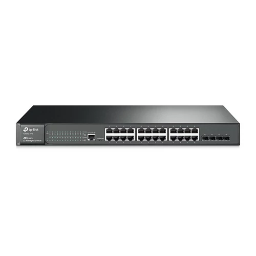 TP-LINK Switch 24x1000Mbps + 4xGigabit SFP + 2xkonzol port, Menedzselhető, T2600G-28TS(TL-SG3424)