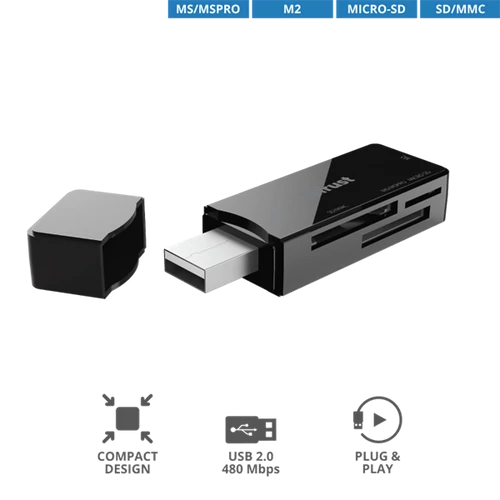 TRUST 2.0-ás USB-s kártyaolvasó 21934 (Nanga USB 2.0 Card Reader)