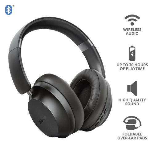 TRUST Vezeték nélküli fejhallgató 23550 (Eaze Bluetooth Wireless Over-ear Headphones)