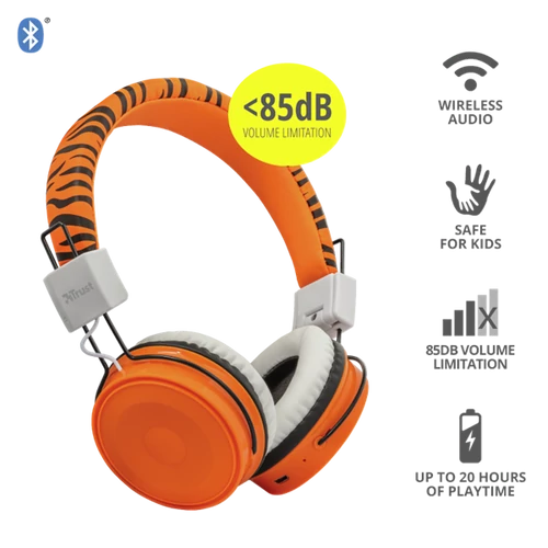 TRUST Bluetooth fejhallgató gyerekeknek 23583 (Comi Bluetooth Wireless Kids Headphones - orange)