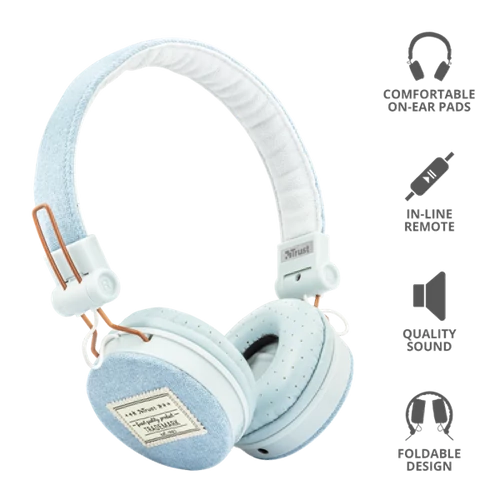 TRUST Fejhallgató 23610 (Fyber Headphones - light denim)