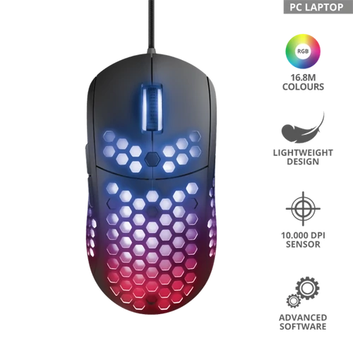 TRUST Gaming Vezetékes könnyű RGB egér 23758 (GXT 960 Graphin Ultra-lightweight Gaming Mouse)