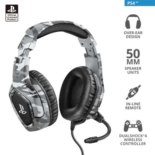 TRUST Mikrofonos fejhallgató PS4™-hez 23531 (GXT 488 Forze PS4 Gaming Headset PlayStation® - grey)