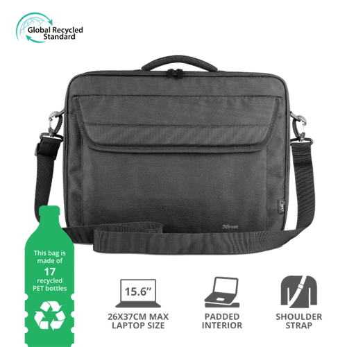 TRUST Notebook táska 24189 (Atlanta Recycled Bag for 15.6" laptops - black)