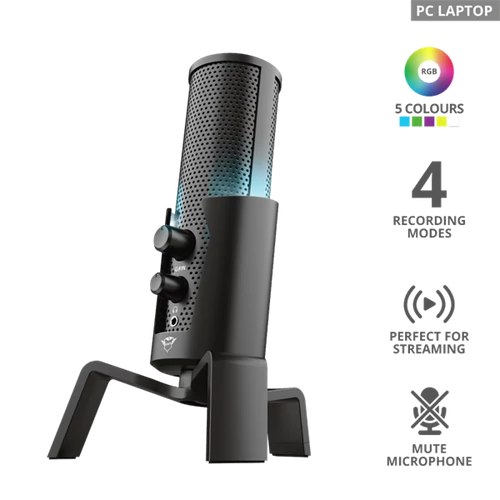 TRUST USB 4-in-1 streamelő mikrofon 23465 (GXT 258 Fyru USB 4-in-1 Streaming Microphone)
