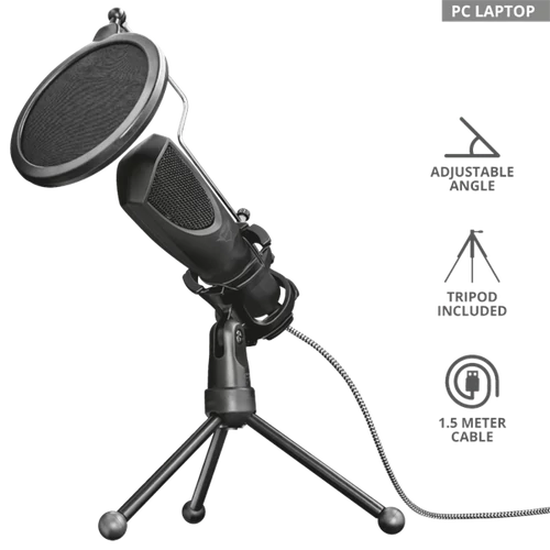 TRUST USB streamelő mikrofon 22656 (GXT 232 Mantis USB Streaming Microphone)