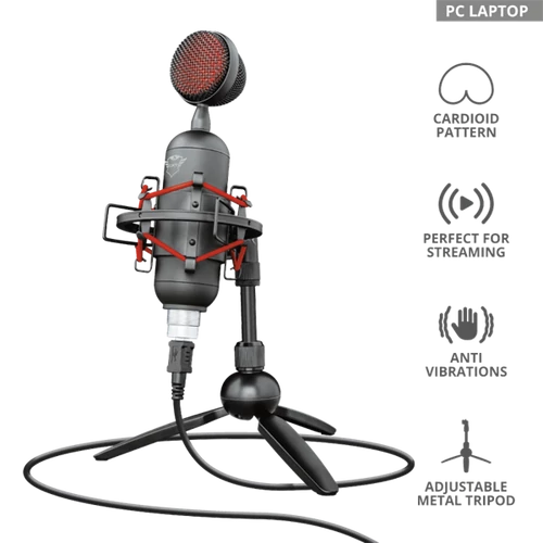 TRUST USB streamelő mikrofon 23466 (GXT 244 Buzz USB Streaming Microphone)