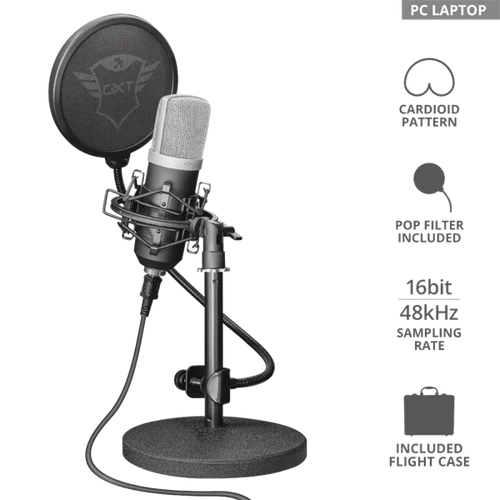 TRUST USB stúdiómikrofon 21753 (GXT 252 Emita Streaming Microphone)