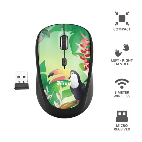 TRUST Vezeték nélküli egér 23389, Yvi Wireless Mouse - toucan