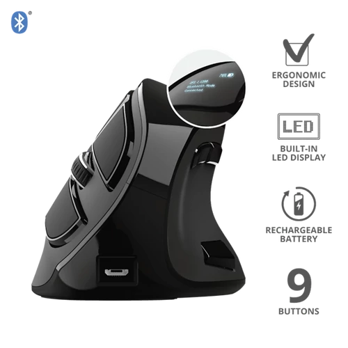 TRUST Vezeték nélküli tölthető ergonomikus egér 23731 (Voxx Rechargeable Ergonomic Wireless Mouse)