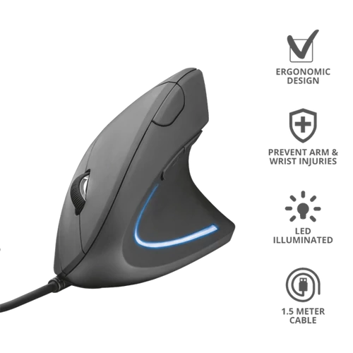 TRUST Vezetékes Függőleges ergonomikus egér 22885 (Verto Ergonomic Mouse)