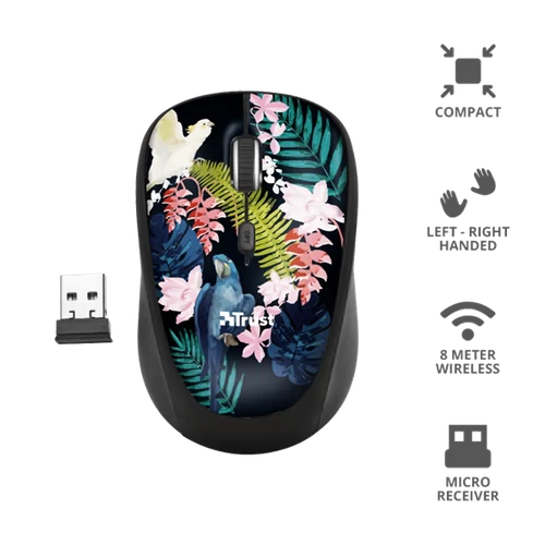 TRUST Vezeték nélküli egér 23387, Yvi Wireless Mouse - parrot