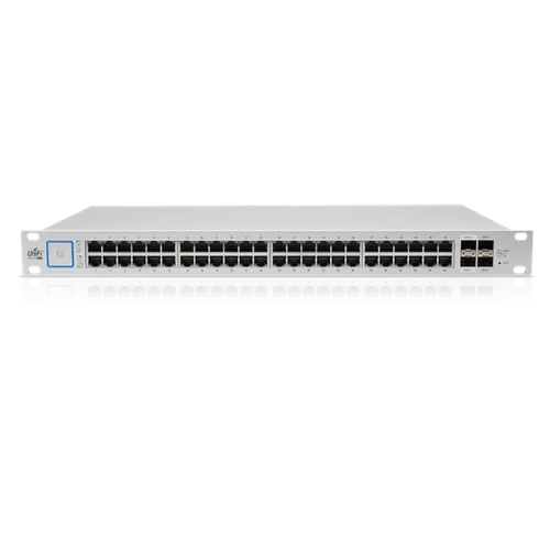 UBiQUiTi Switch 48x1000Mbps (POE+) + 2x10Gbps SFP+ + 2x1000Mbps SFP, Menedzselhető, Rackes - US-48-500W