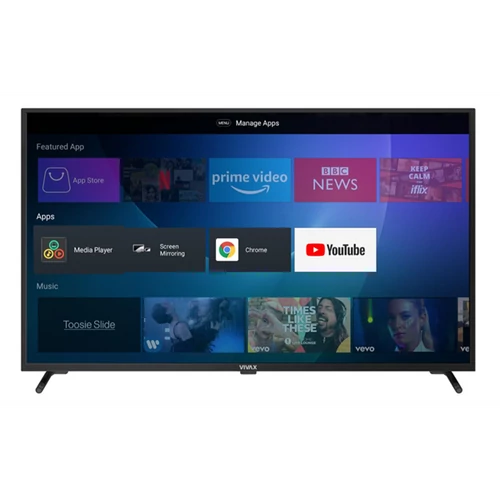 VIVAX ANDROID 4K UHD LED Smart 55" TV 55UHDS61T2S2SM, 3840x2160, 16:9, 400Hz, 3xHDMI/USB/Ci+/WiFi/RJ45/RF/Audio/YPbPr