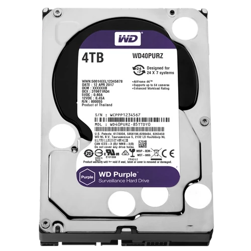 WESTERN DIGITAL 3.5" HDD SATA-III 4TB 5400rpm 64MB Cache, CAVIAR Purple