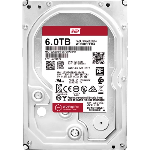 WESTERN DIGITAL 3.5" HDD SATA-III 6TB 7200rpm 128MB Cache, RED Pro