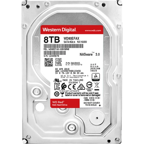 WESTERN DIGITAL 3.5" HDD SATA-III 8TB 5400rpm 256MB Cache, CAVIAR Red