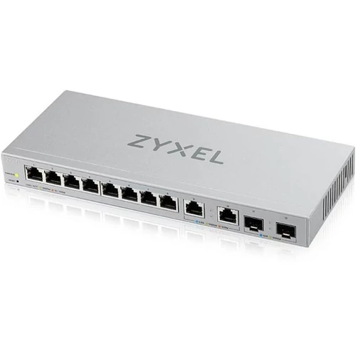 ZYXEL Switch 10x1000Mbps (2x2.5Gbps) + 2xGigabit SFP+, Fémházas Webmenedzselhető, XGS1210-12-ZZ0101F