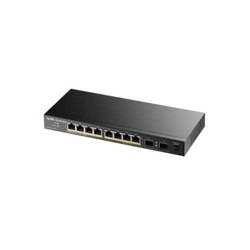 ZYXEL Switch 8x1000Mbps (8xPOE) + 2xGigabit SFP, Fémházas Asztali, GS1100-10HP-EU0101F