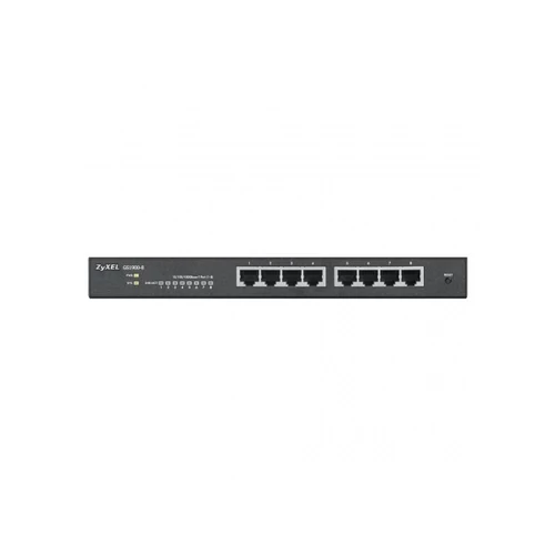 ZYXEL Switch 8x1000Mbps, Fémházas, Menedzselhető (8GbE port), GS1900-8-EU0101F