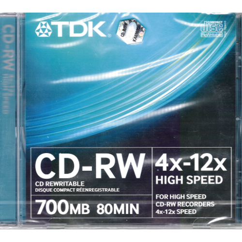 TDK CD lemez CD-RW80 12x Normál Tok Újraírható